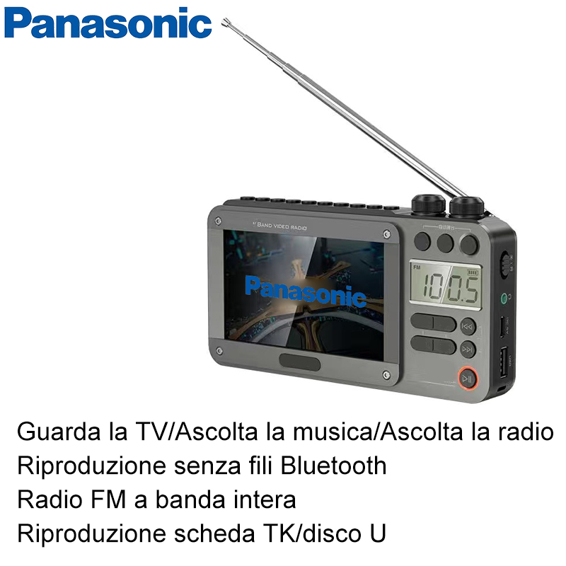 Grigio, supporta la riproduzione USB/TF, supporta le cuffie per un suono forte e chiaro e una ricezione radio eccellente